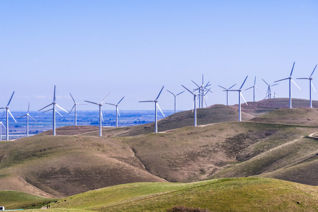 Matthew Davies image of a windmill farm in Stockton, California
